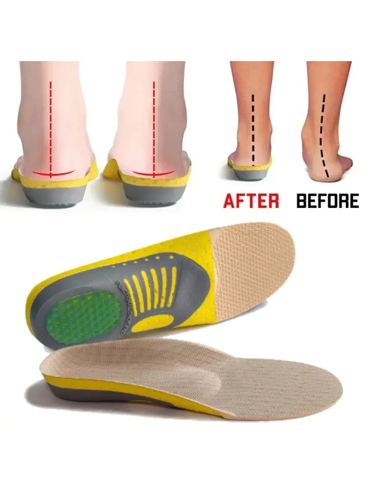 Orthopädische Gel-Einlegesohlen für Plattfüße, Gesundheits-Einlage für Schuhe, Fußgewölbestütze bei Plantarfasziitis, Unisex-Einlegesohle