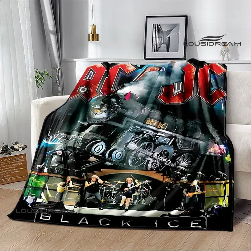 Rock band AC/DC retro printed blankets Flange warm blanket picnic blankets cubre cama throw blanket bed linings Birthday Gift