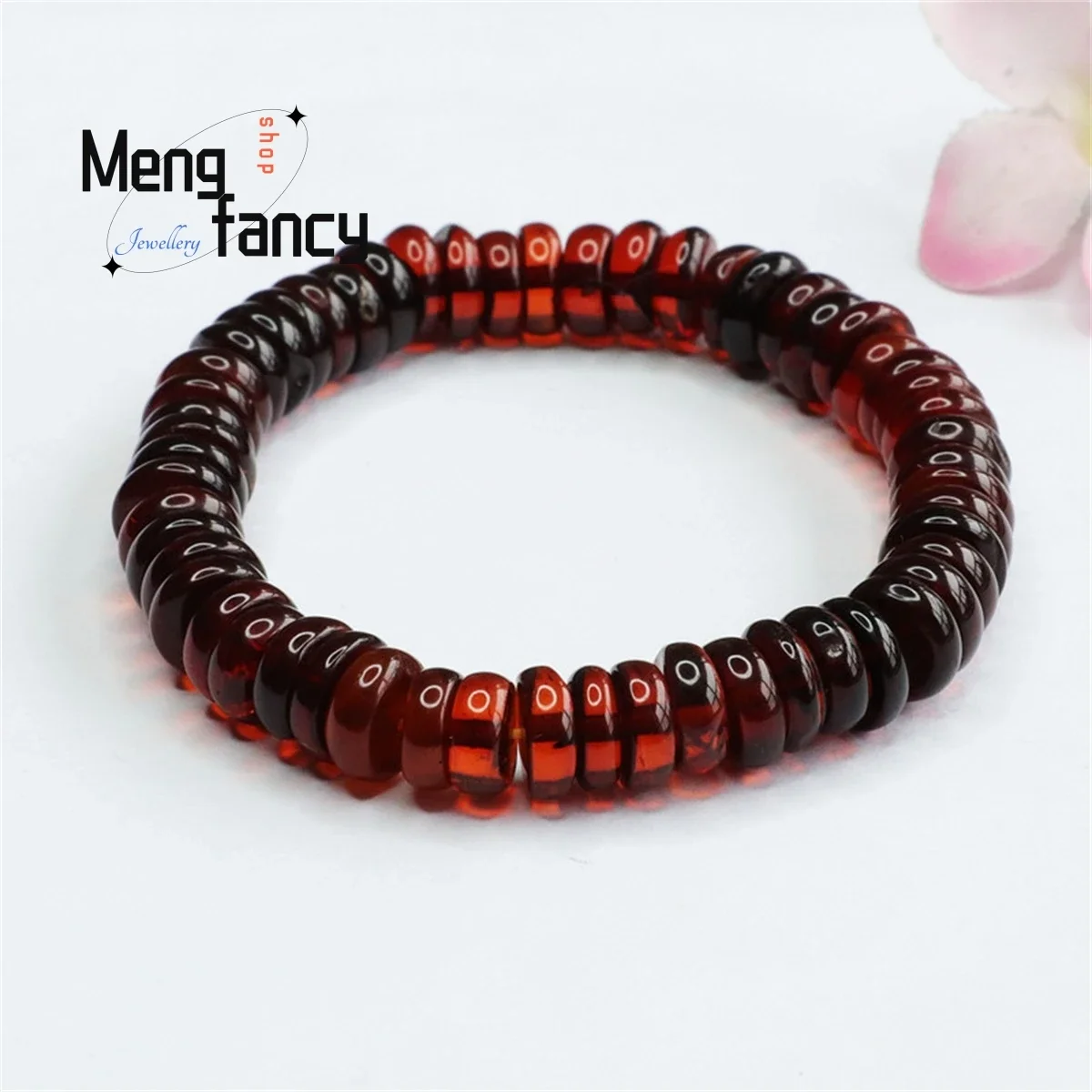 

Natural Blood Pur Safety Buckle Amber Full-body Bracelet Simple Generous Personality Versatile Men Women Fashion Luxury Jewelry