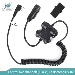 Z-TAC Tactical Dual PTT Softai Accessories Headphones Military Airsoft Headset For Walkie-Talkies UV 82 Baofeng UV-82 PTT Button