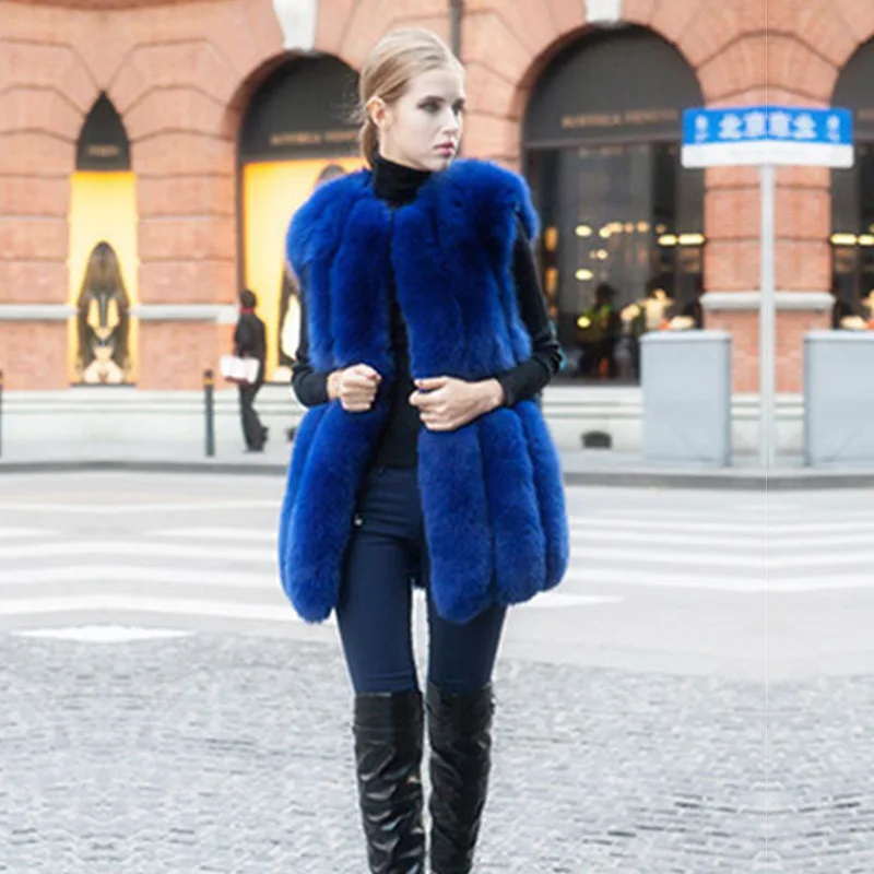 Artificial Fox Hair Short Splicing Vest Solid Color Autumn and Winter New Fur  Women's Vest Mao Mao Jacket