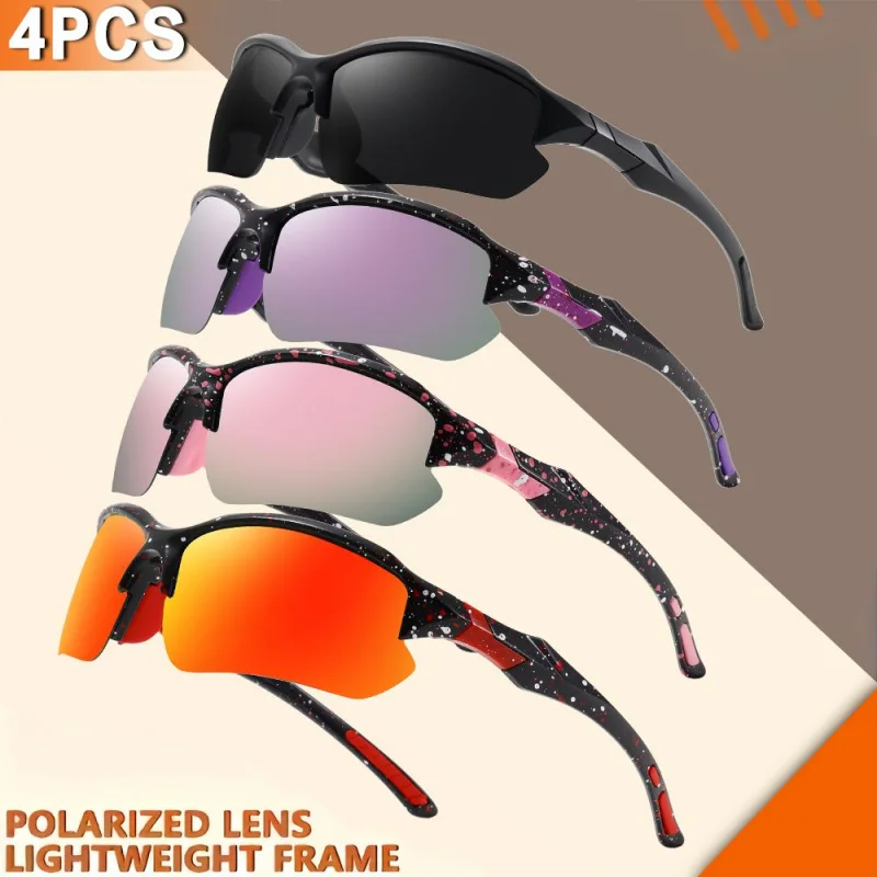 4 قطع، مجموعة نظارات شمسية عصرية للرجال، مجموعة خصم، مناسبة للحفلات واللعب والسفر #4