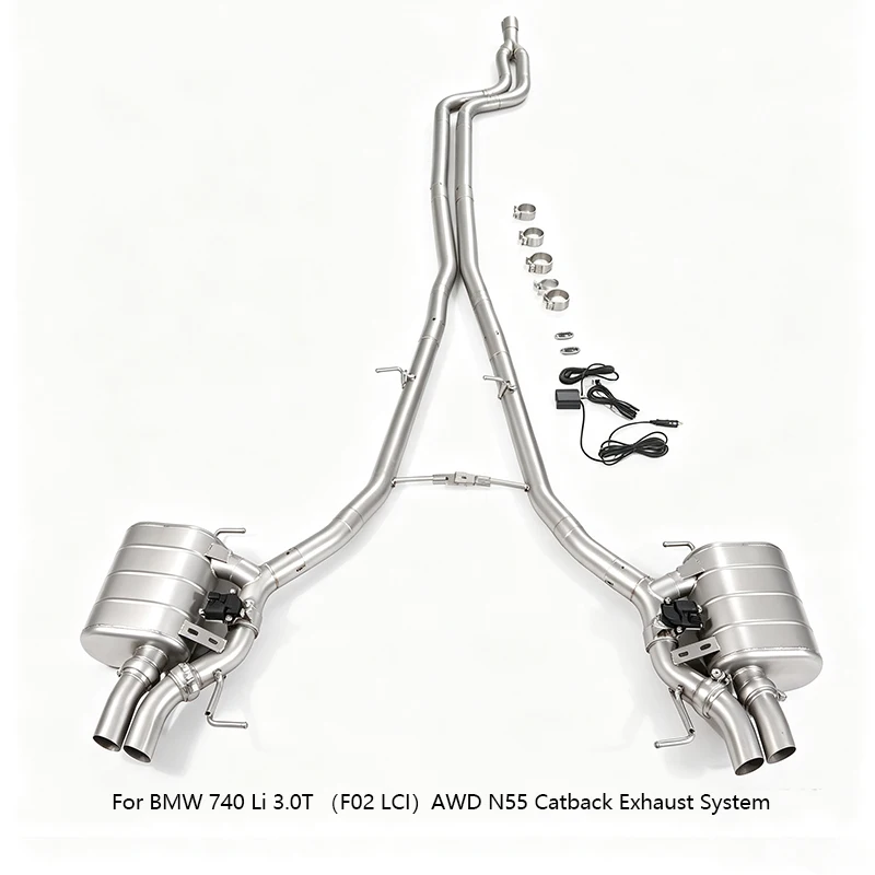GFC catback Valvetronic Muffler for 2013-2015 BMW 740Li  3.0T F02 LCI AWD N55 High- Performance 1.5mm thick SUS304 Exhaust Pipe