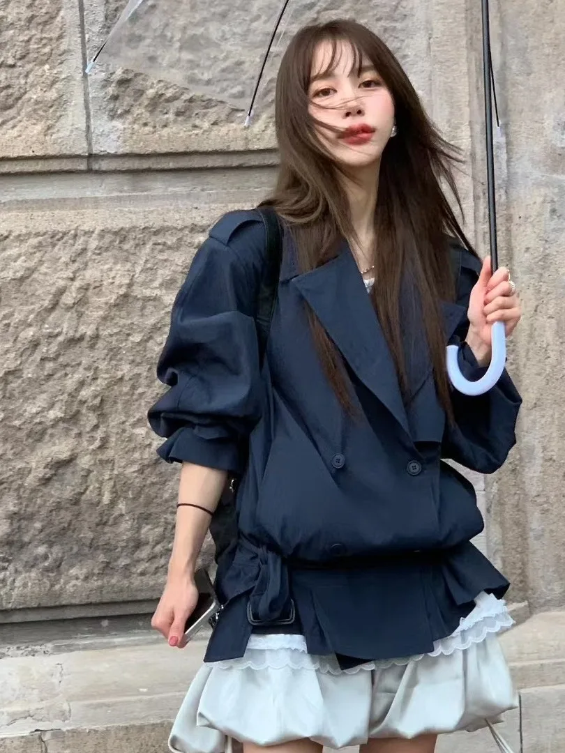 

Моющееся шикарное женское пальто свободного покроя, винтажный топ премиум-класса, универсальная осенняя коллекция Ele Sle 2025