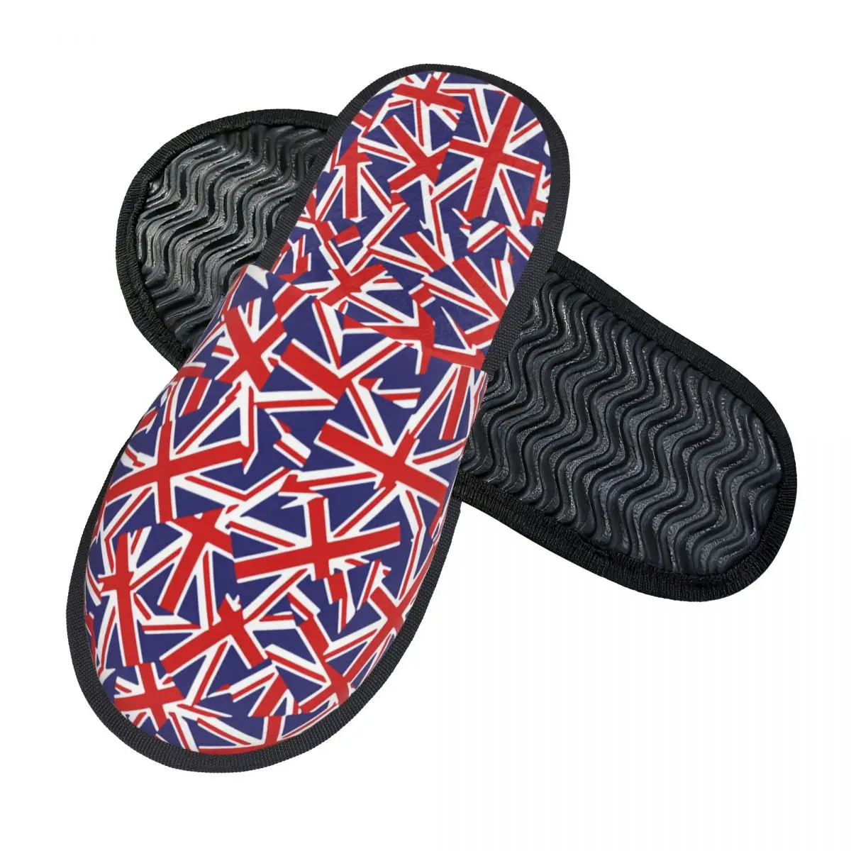 Custom Union Jack Pattern Memory Foam Slippers Women Soft Warm British Flag House Slippers