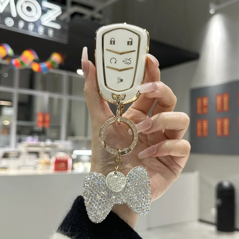 

TPU Car Key Case Remote Cover Shell Holder Keyring Fob For Cadillac New CT4 CT5 CT6 XT4 XT5 XT6 ATS ESV SRX STS XTS CTS DTS 2025