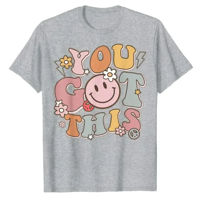 Motivational Testing Day Shirt for Teacher You Got This T-Shirt Schoolwear Clothes Encourage Tee Y2k Top Funny Exam Test Outfits