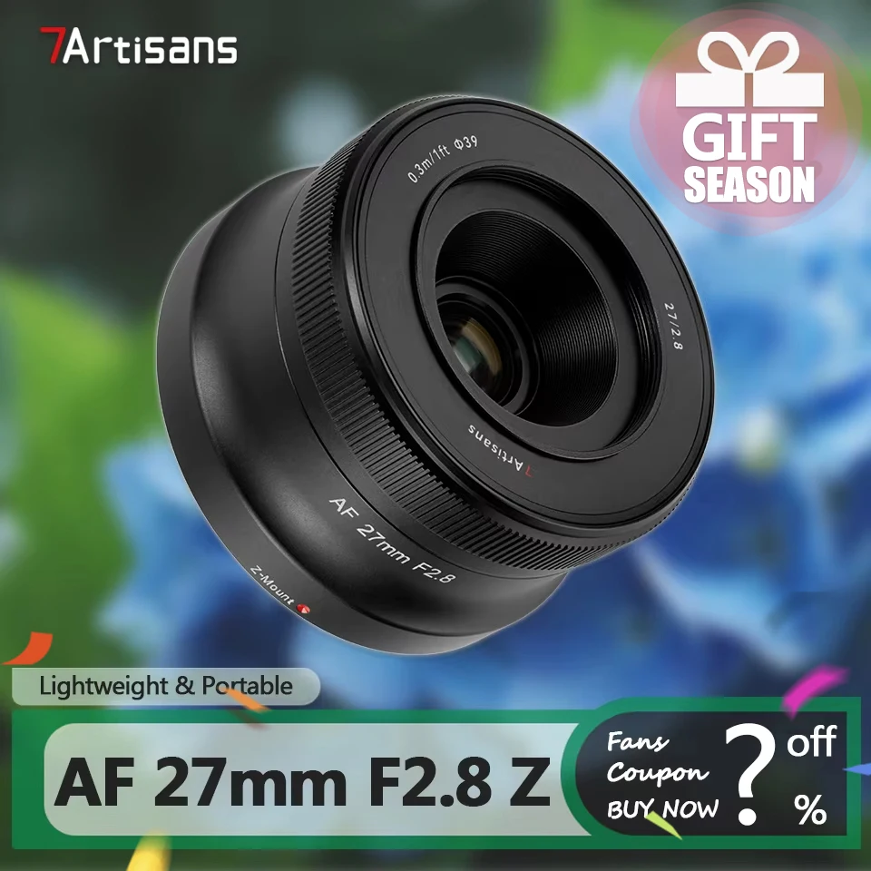 7artisans APS-C AF 27mm F2.8 Large Aperture Prime Lens for Camera Photography with STM Stepper Motor Nikon Z-mount Z5 Z6 ZFC