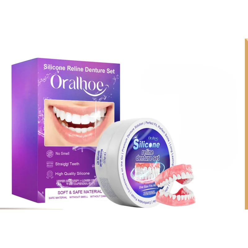 Denture Aesthetic Kit - Natural Smile Denture For Teeth Gap Filling Comfortable Smiling False Teeth Silicone Denture Set