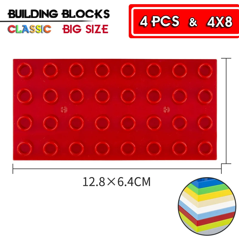 4*8 Hole Baseboard Building Block Floor Big Brick Baseboard Children's DIY Building Blocks Children's Toys Children's Toy Gifts