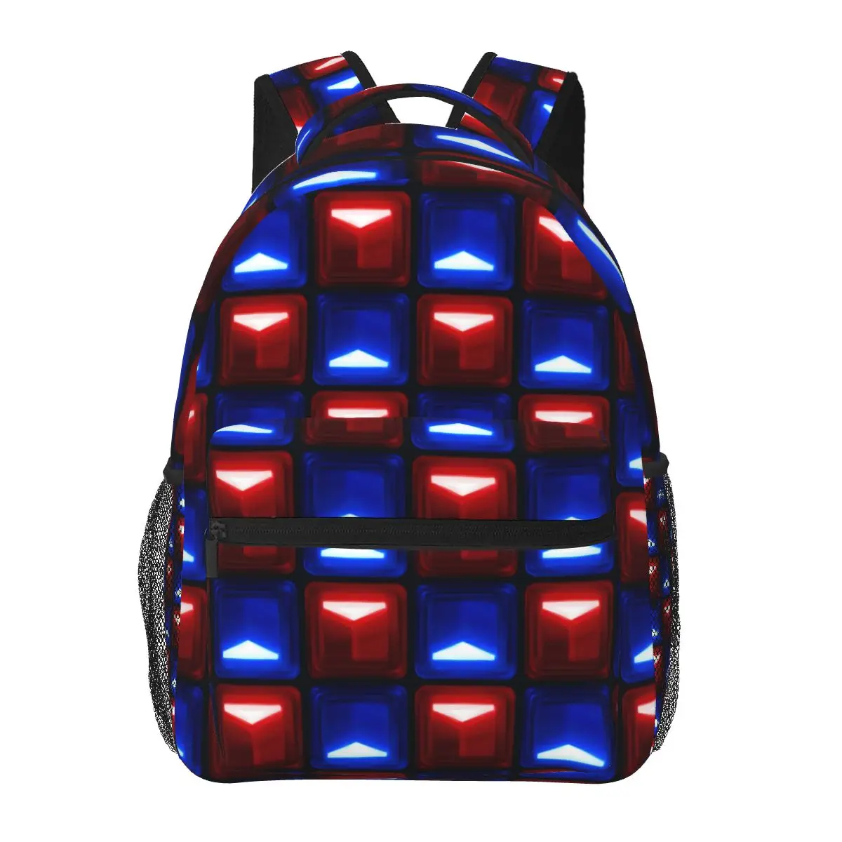 

Beat Saber - V2 Block Pattern Backpacks Boys Girls Bookbag Students School Bags Laptop Rucksack Shoulder Bag Large Capacity