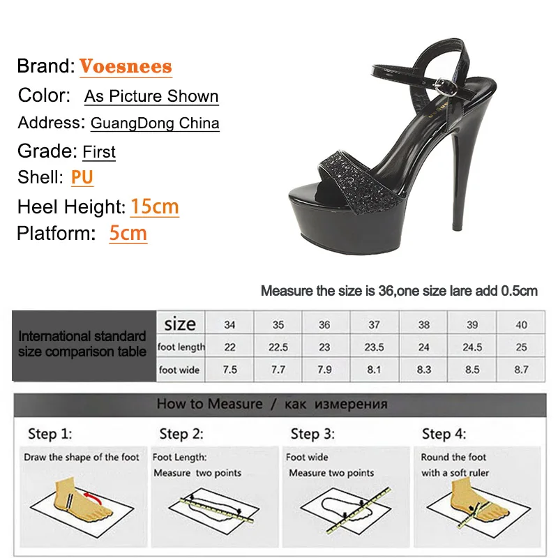 Black Platform Sandals Women\'s Party Dress Elegant High Heels Summer New Stiletto Shiny Sequins Wedding Shoes Zapatillas Mujer