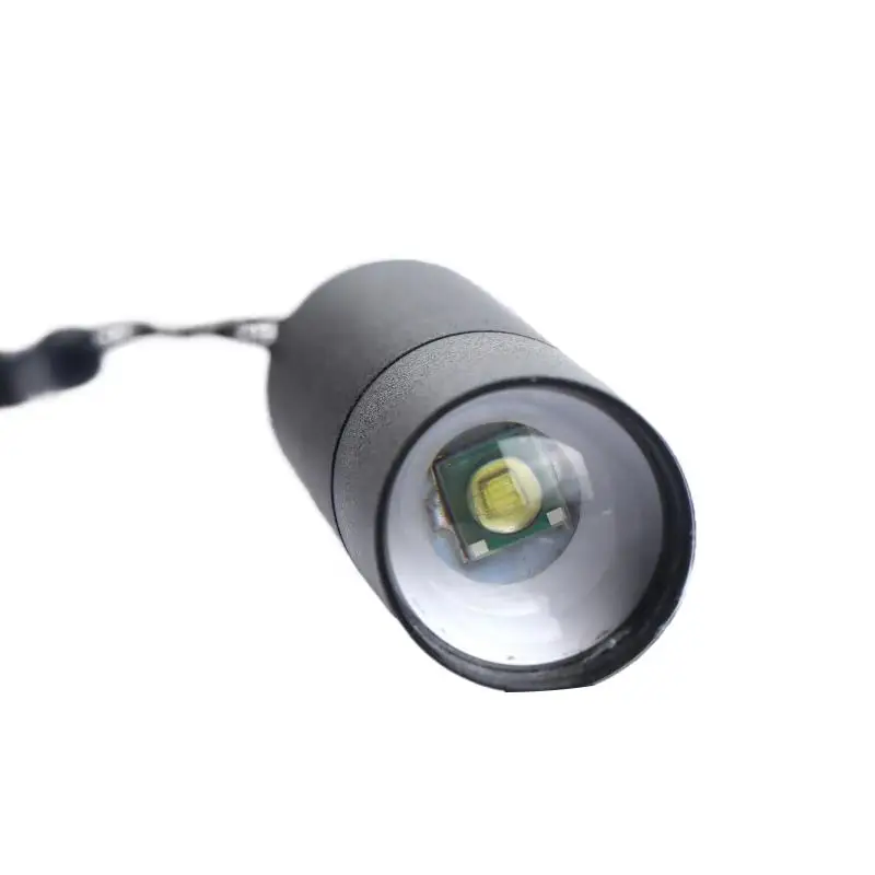 ไฟฉายขนาดเล็กโลหะผสมอลูมิเนียมสีดำ พกพาสะดวก ชาร์จซ้ำได้ ไฟฉาย LED ปรับโฟกัสได้ ไฟฉายระยะไกลสำหรับกิจกรรมกลางแจ้ง