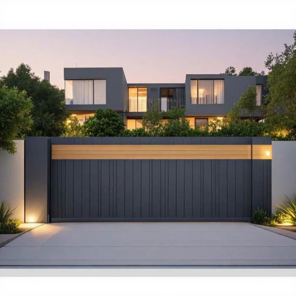 Durable  Electric Telescopic Aluminum Alloy Gate for Courtyards Gardens Sliding Privacy Gates Driveway GateCustomizable