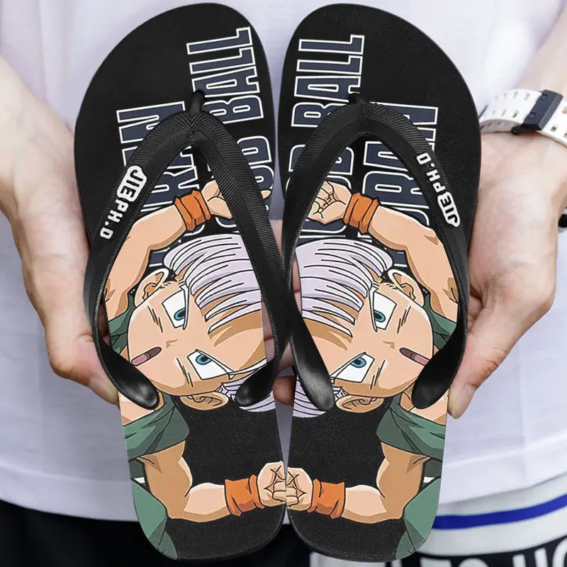 Dragon Ball Anime Son Goku tongs décontractées pantoufles été Couple extérieur intérieur salle de bain fond souple pied pince Cool pantoufles