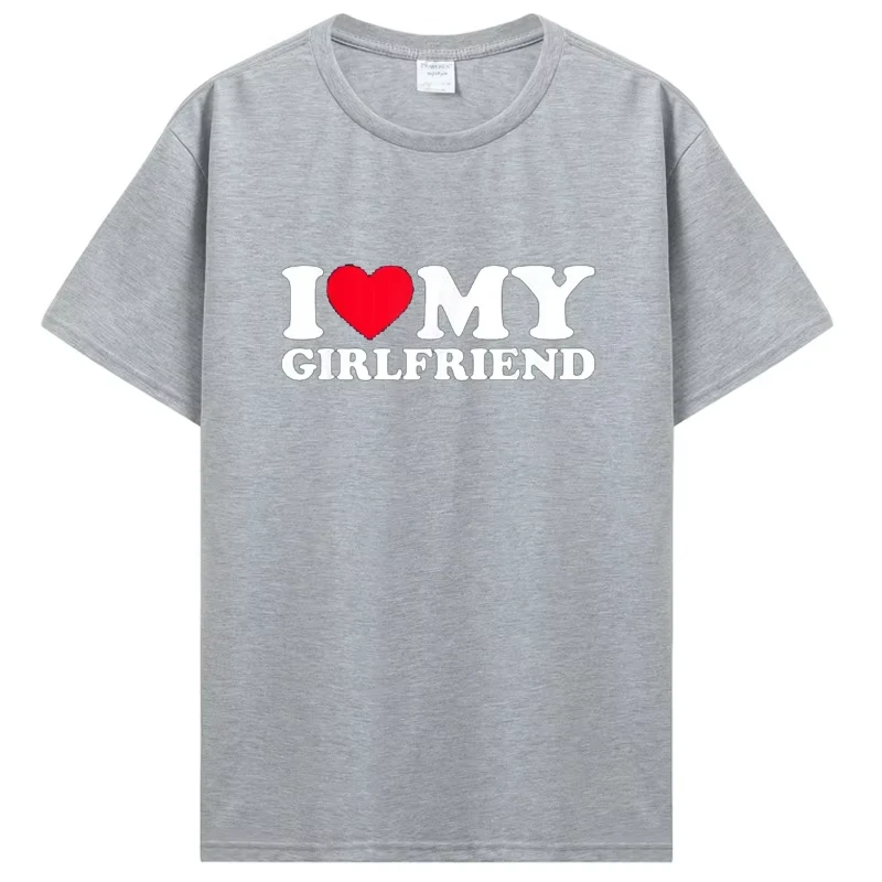 I Love My Girlfriend T Shirt I Heart My-Girlfriend TShirt GF T-Shirt Boyfriends Gifts Valentine's Day Costume Graphic Tee Tops view 4