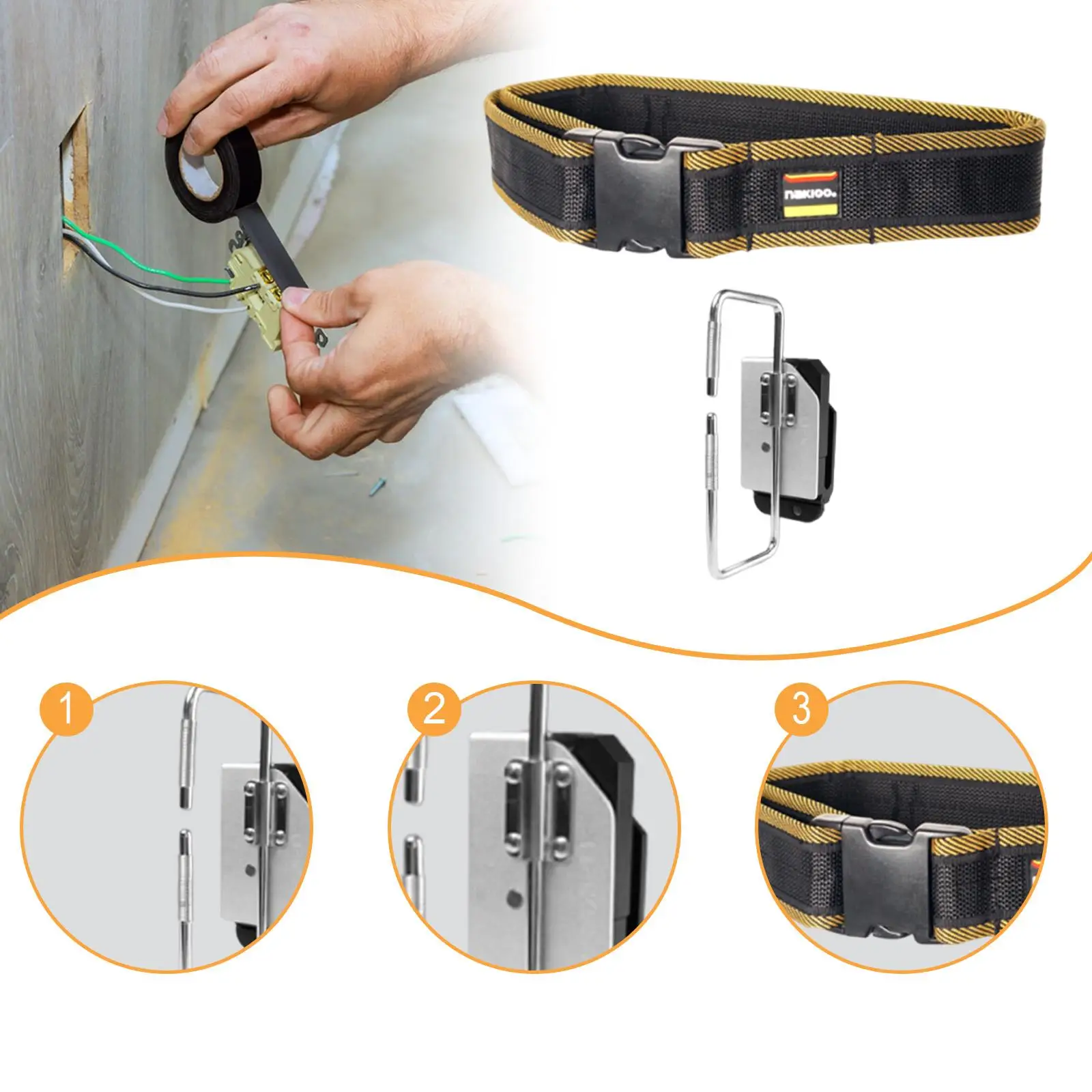 

Портативный держатель для инструментов с клипсой и крючком из нержавеющей стали для ремонтеров, механиков, электриков