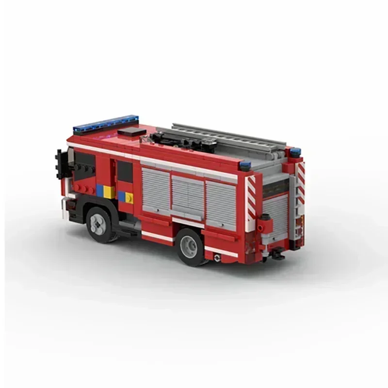 City Car Model Moc Building Bricks Belgian Fire Truck Engine Technology Modular Blocks Gifts Christmas Toys DIY Sets Assembly