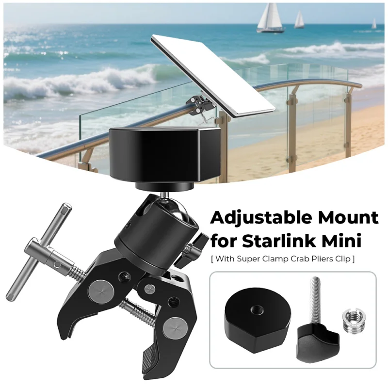 Для Starlink Mini Mount Mini4 RV Fence Открытый мобильный кронштейн Регулируемый угловой зажим Адаптер