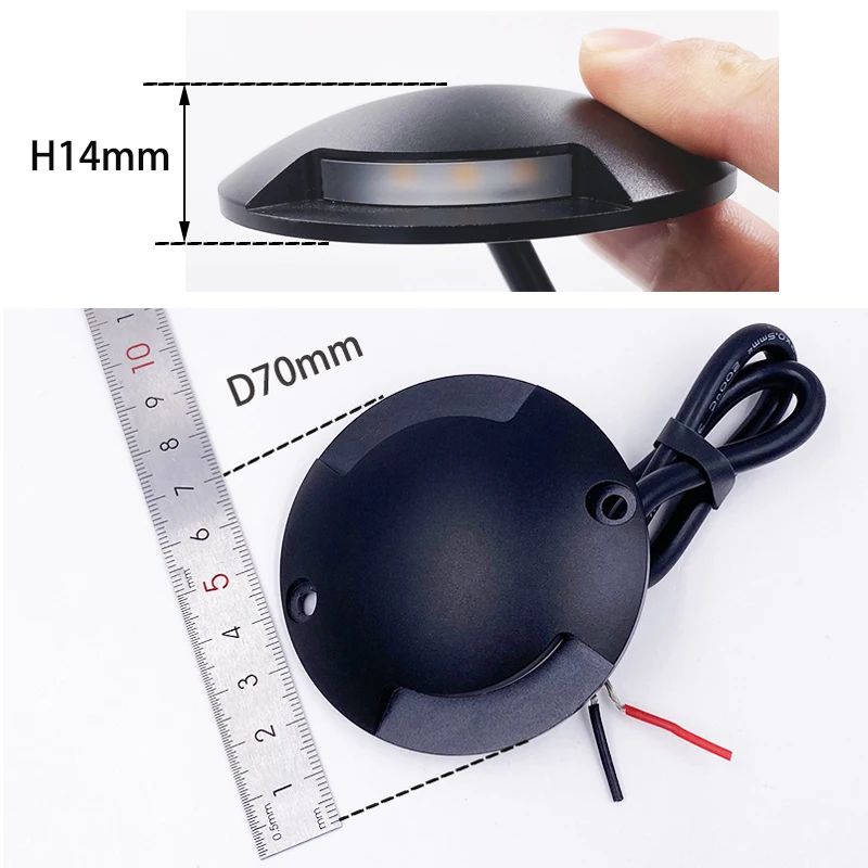 DC12V 24V Outdoor Waterproof IP67 LED Dimmable Ground Lamp Side Light Garden Villa Steps Pedal Buried Light 1W 2W Spotlight