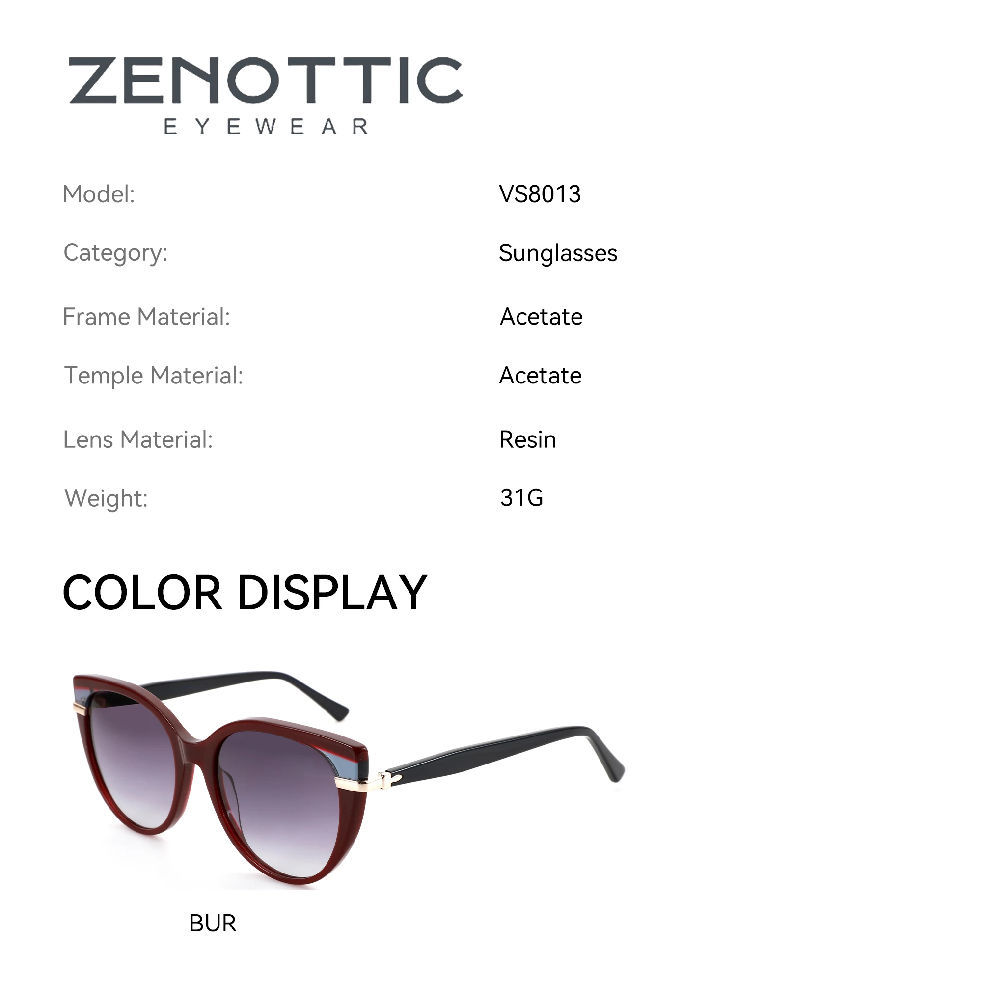 ZENOTTIC XL Size Cat Eye Polarized Prescription Sunglasses For Women Butterfly UV400 Shades Progressive Optical corrected visual
