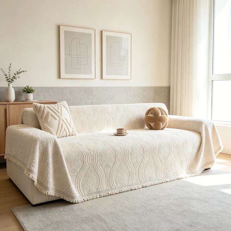 Thickened Warm Sofa Towel for Autumn Winter Non‑Slip Sofa Protector Breathable Universal Couch Pad for Living Room Bedroom House