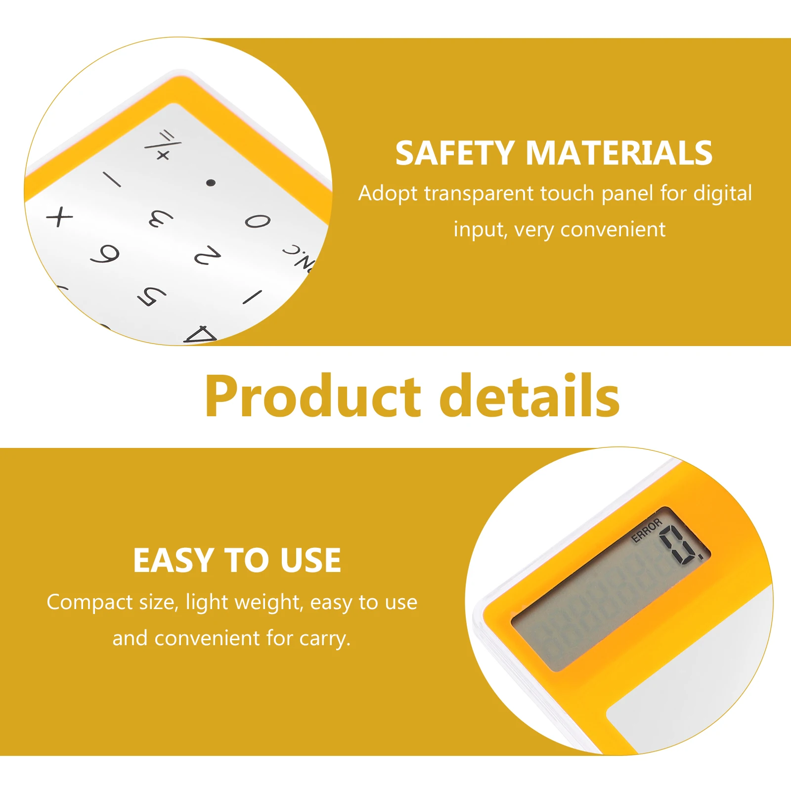 

Touch Calculator Simple Small Handheld Mini Clear Checkbook Desktop Student School Secondary