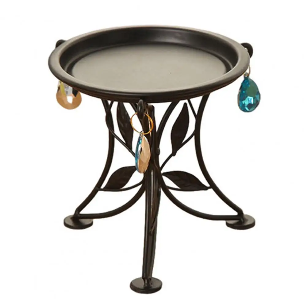 Round Plant Stand Triangular Plant Stand Metal Plant Stand with Faux Pendants Round Planter Holder for Indoor Outdoor 3-leg