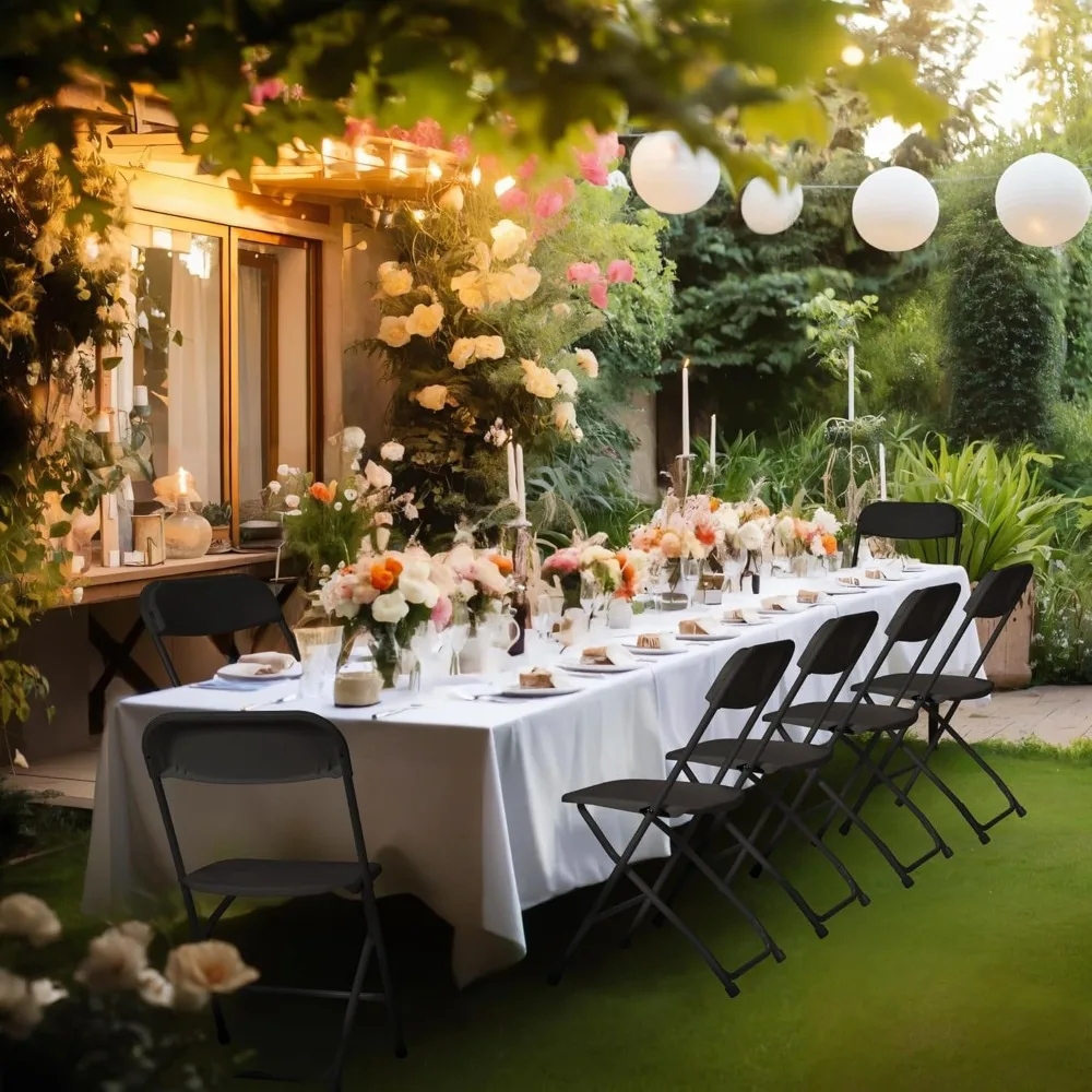 Portable Premium Plastic Folding Chairs - 20 Pack, 450 LB Capacity, Ideal for Weddings and Events