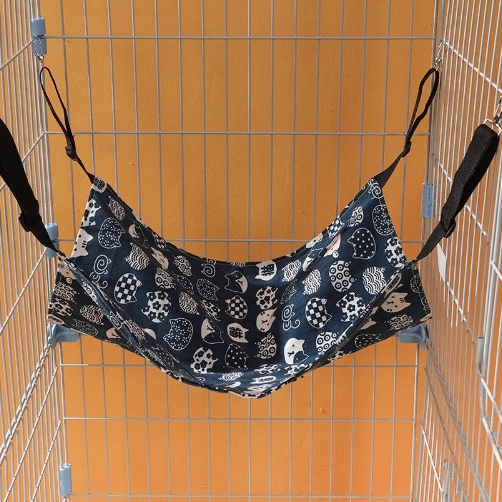 Cartoon Hanging Cat Hammock Double-sided Space Saving Pet Cage Nest Durable Breathable Cat Bed Cat Cage