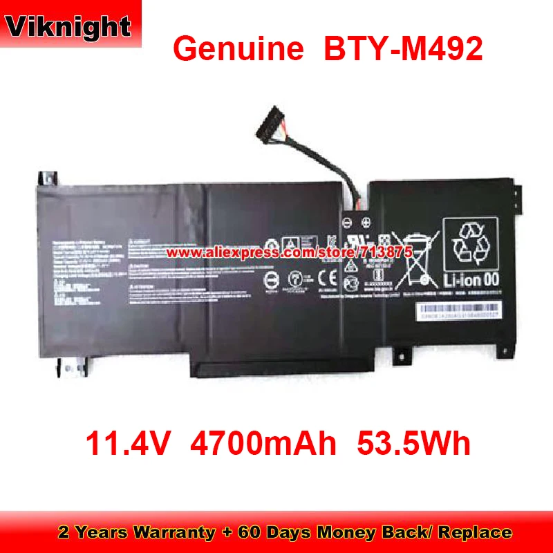 

Genuine BTY-M492 Battery 3ICP6/71/74 for Msi Pulse GL76 11UCK-200XPL 11UDK 255VN GL76 11UEK-002NEU GF66 11UG 11.4V 4700mAh