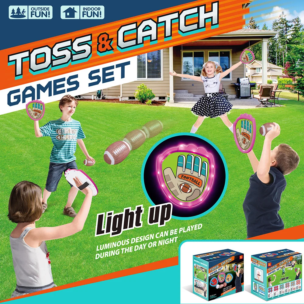 Juego de lanzar y atrapar pelotas, guantes de béisbol para niños pequeños y juguetes para atrapar pelotas, juegos al aire libre para niños para la familia, juguetes para patio de piscina de playa