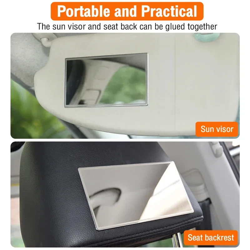 مرآة مكياج السيارة من الفولاذ المقاوم للصدأ، حاجب تظليل الشمس التلقائي المحمول عالي الدقة، مرآة داخلية لتصفيف السيارة