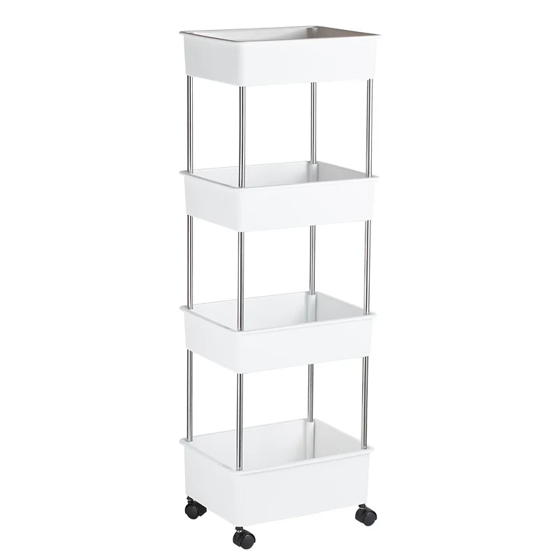 

Household Kitchen Shelves Living Room Bedroom Storage Sundries Cart Movable Multi-layer