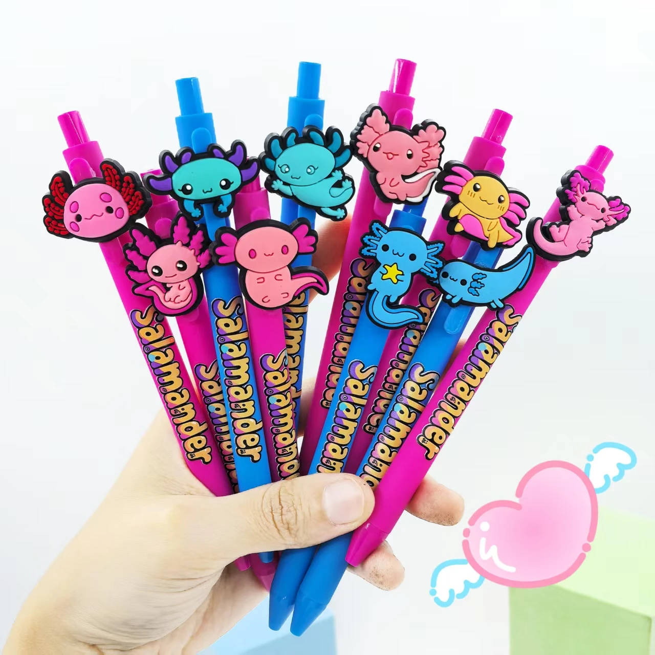 

10 шт. шариковые ручки с милым саламандрическим принтом, новые саламандрские ручки для письма, канцелярские подарки на сезон возвращения в школу