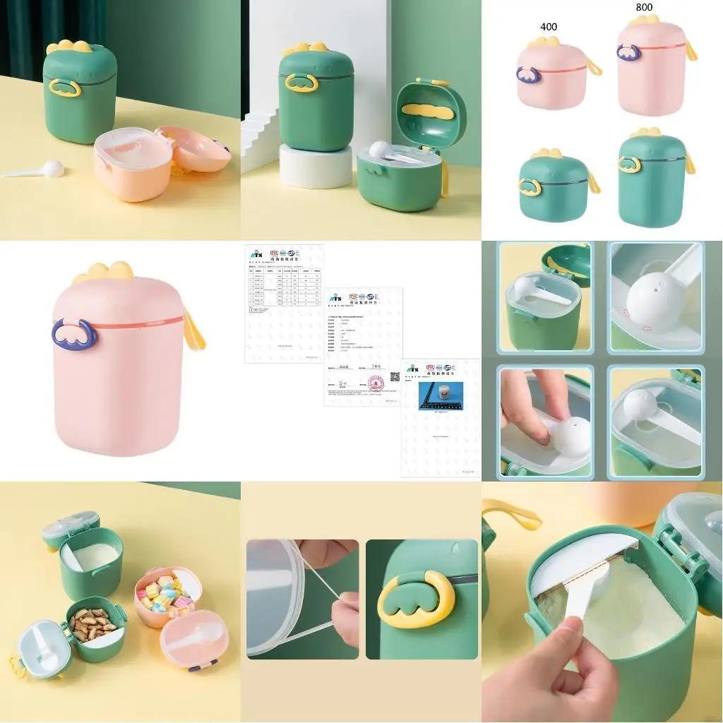 

Диспенсер для детского питания 400 мл/800 мл с ложкой, коробка для хранения сухого молока, контейнер для закусок для младенцев,