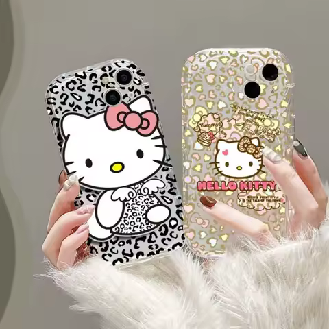 Case for Samsung Galaxy S24 Ultra S22 S21 Plus S20 S23 FE A55 A35 A54 A24 A14 A34 A25 A15 A53 A33 A32 A52 Leopard Hello Kitty