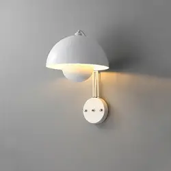 New Dutch Designer LED Flower Bud Wall Lamp Home Mushroom Sconces Macaron Switch Bedside Night Light Bedroom Lighting Decor