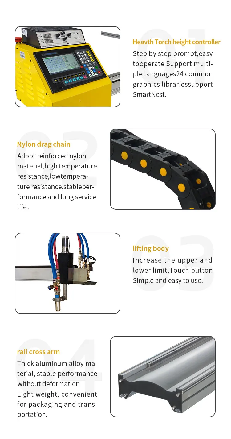 Portable Gantry Plasma CNC Cutting Machine Sheet Metal Fabrication Mini Portable Gantry Plasma Cutting Machine