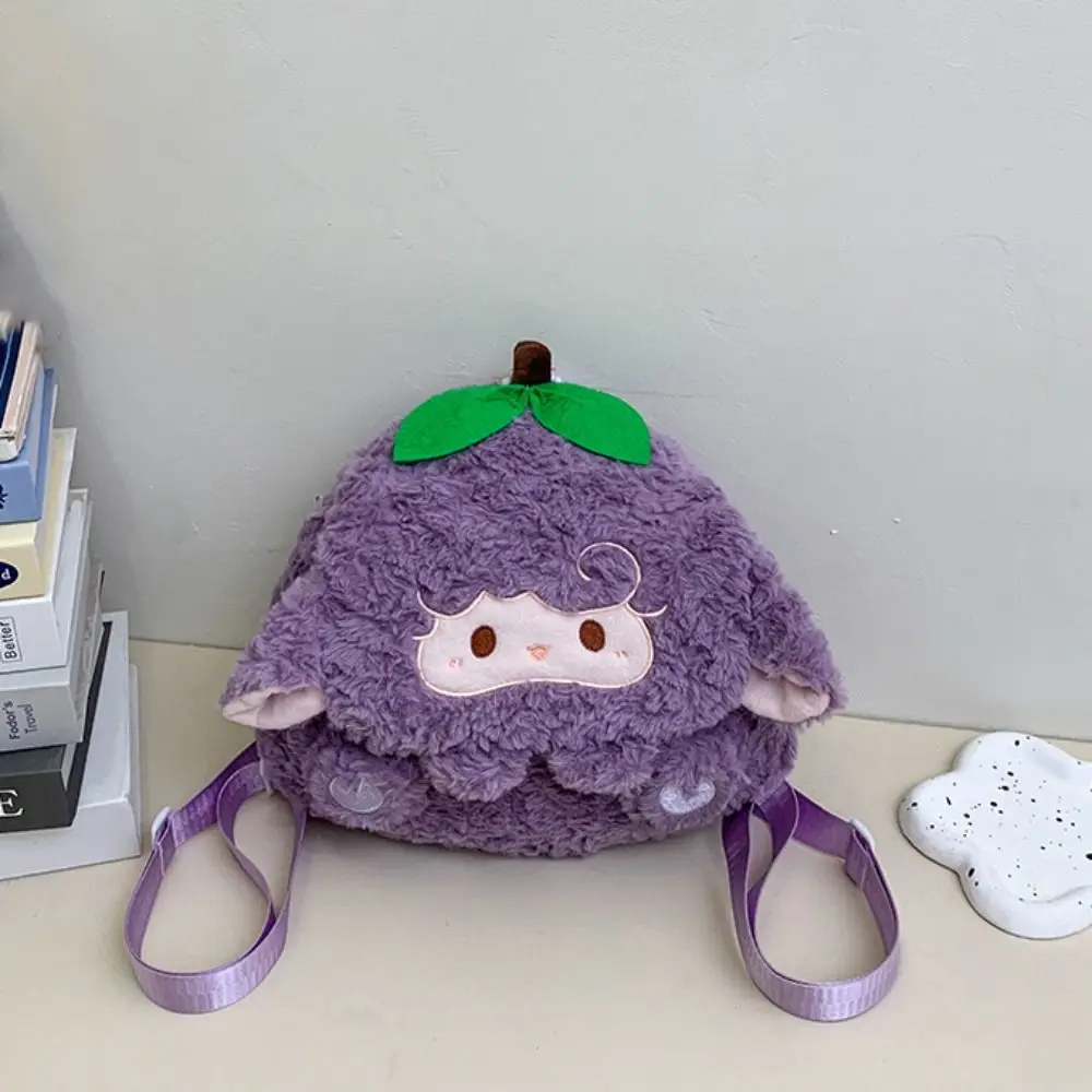 PP コットン羊フリップスクールバッグクロスボディバッグ大容量ショルダーデュアルユースナップザックポータブルソフトぬいぐるみバックパック