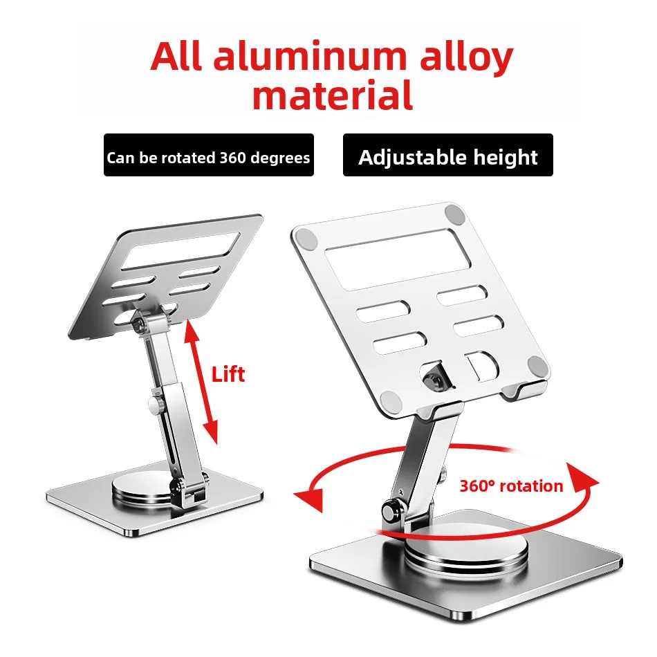 360-Degree Rotatable Raised and Folding Tablet Holder Suitable for Tablet Holder