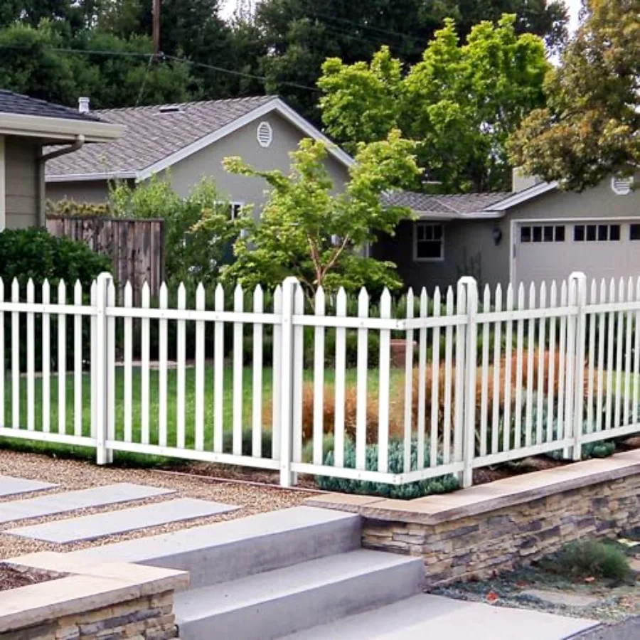 

1 Set W84 x H36 Vinyl Picket Fence Panels White Decorative Fence for Garden Patio Yard Pool Walkways Suit for Soft Grou