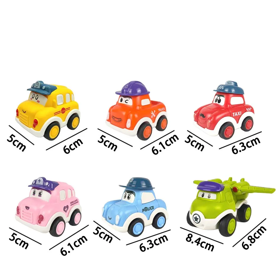 New Cute Cartoon Emojis Power Back Car Children's Toy City Transportation and Urban Construction Series Children's Birthday Gift