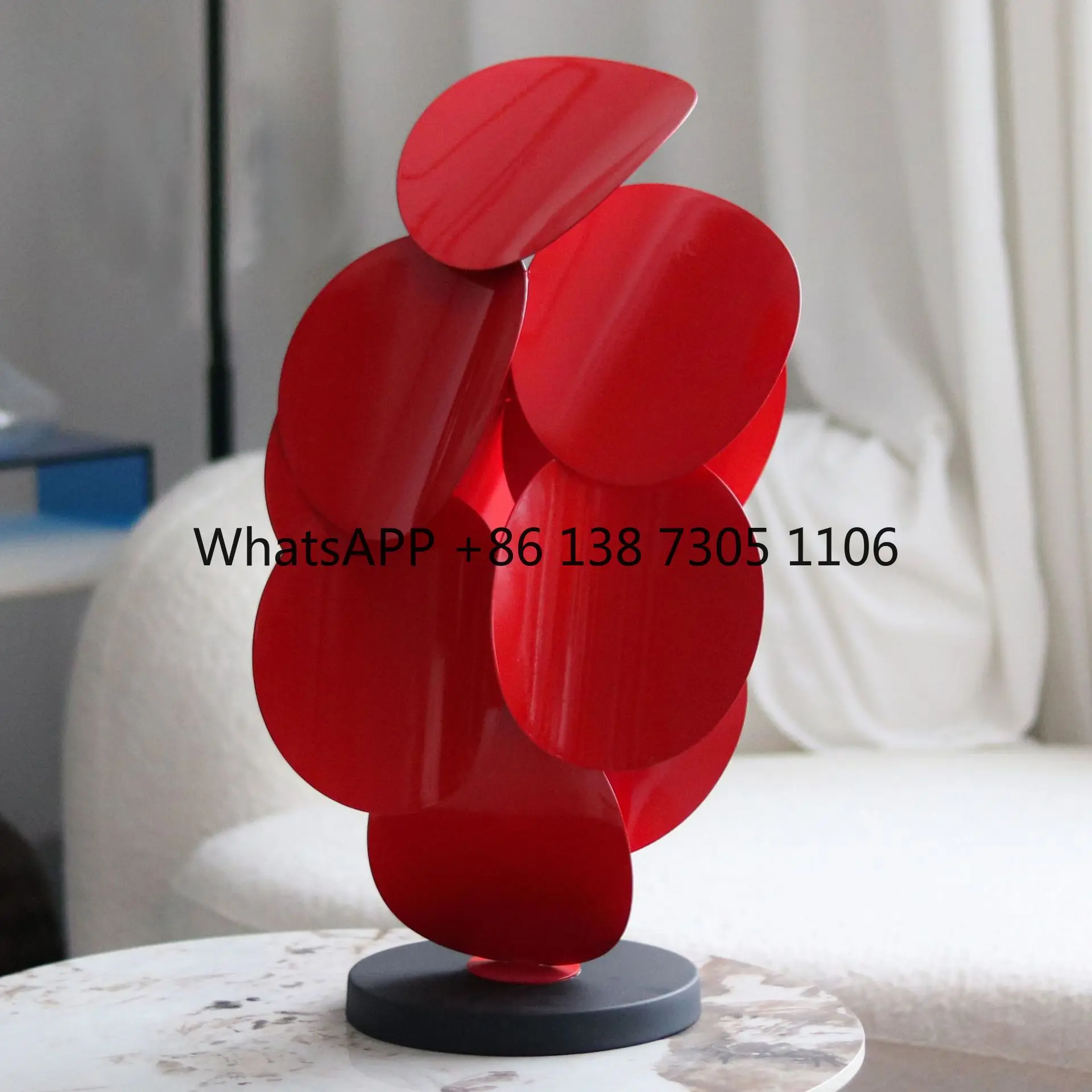 

Art Abstract Metal Art Leaf Stacked Ornament Model Room Sales Office Living Room Entrance Sculpture Soft Decoration