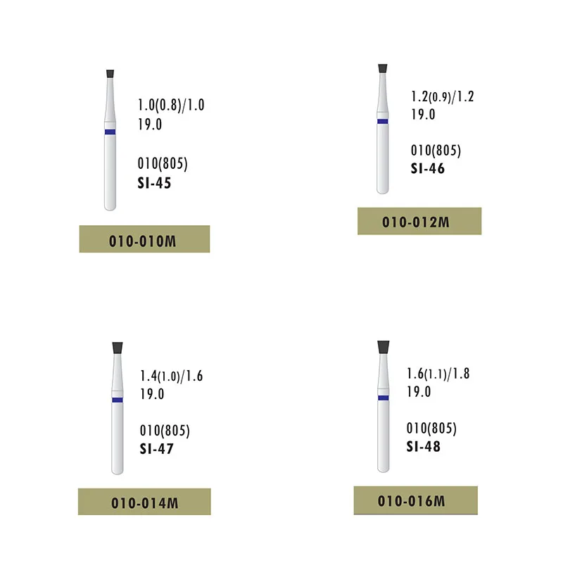 10pcs/Set Dental Diamond Burs of Inverted Cone Assorted in FG Shank Ball Shap Dentistry Tool Drill Bits Laboratory Tool Kits