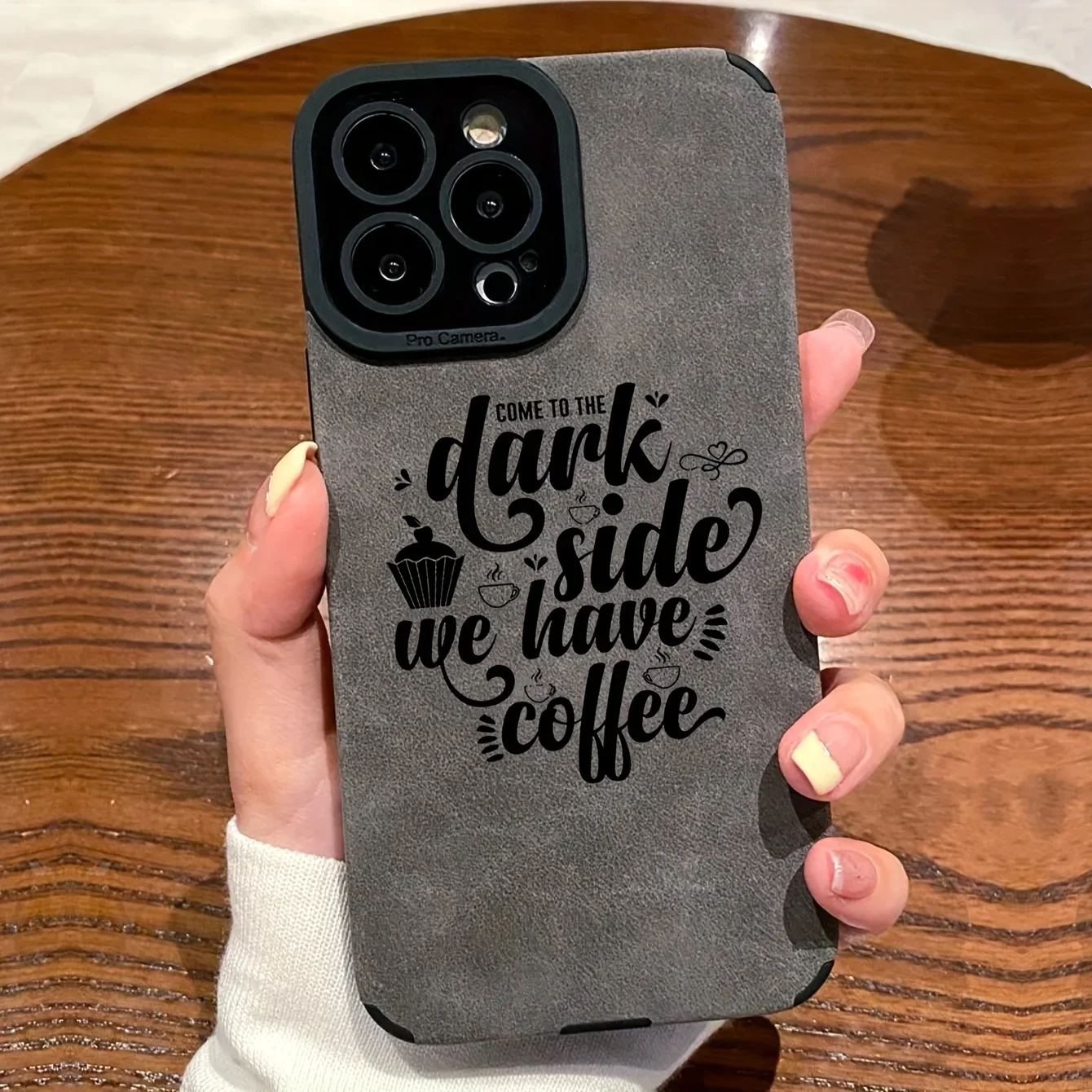 For Samsung S25 UK Suede Coffee Quote Shockproof Compatible For Galaxy S25/S24/S23/S22/S21/S20 and A Series Models