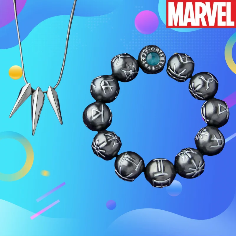 سلسلة Marvel الجديدة النمر الأسود للأولاد والبنات كارتون رائع ملحقات الرسوم المتحركة الإبداعية تصميم شخصية الرجعية سوار مُزين بالخرز