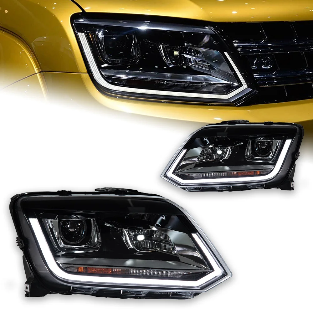 

AKD автомобильный Стайлинг фара для VW Amarok фары 2010-2020 светодиодные фары проектор объектив DRL сигнал анимация автоаксессуары