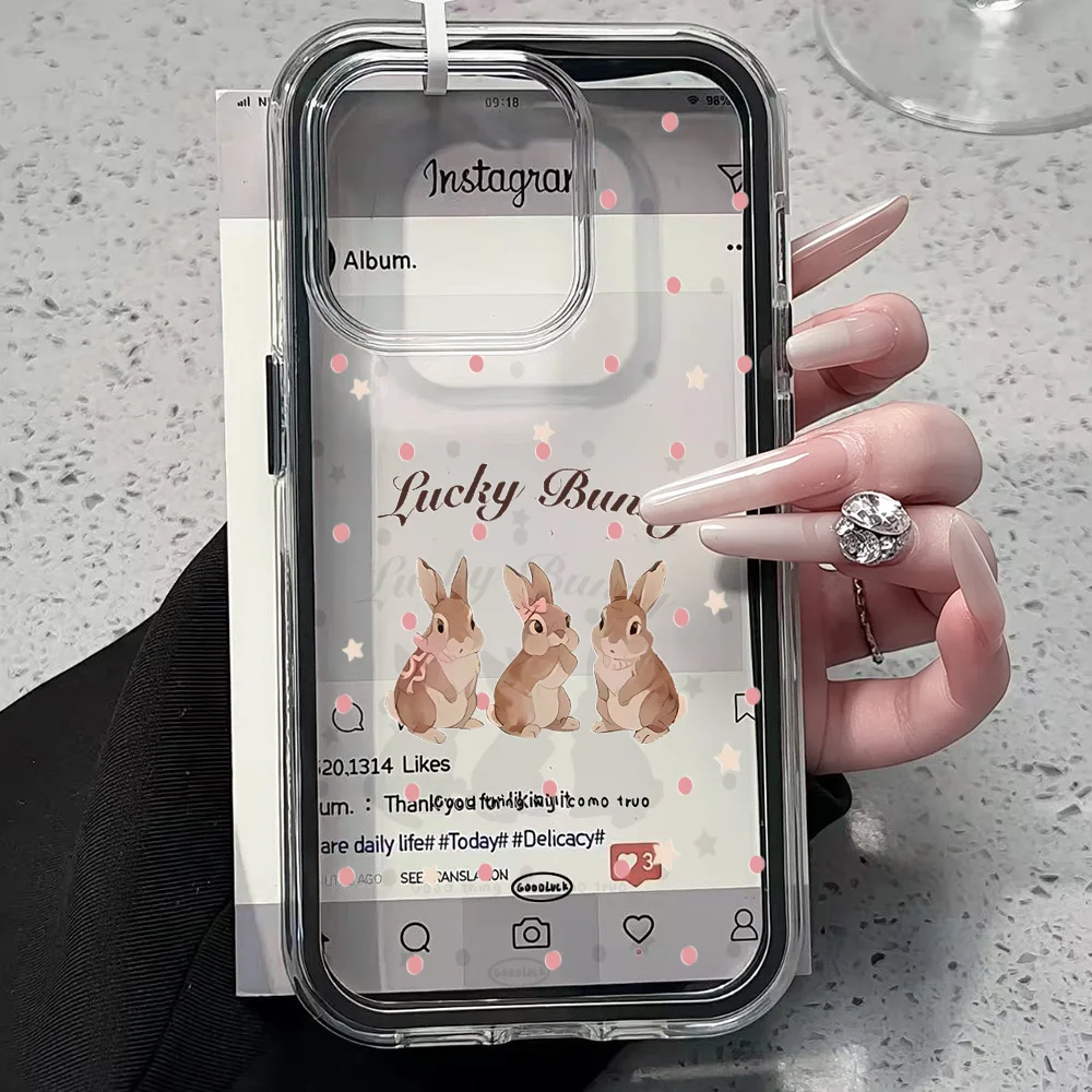 Polka Dot Rabbit Phone Cases For Samsung Galaxy S26 Ultra S25 S24 edge s22 s23 Plus FE A57 A54 A55 A35 A36 A37 5G Clear Cover
