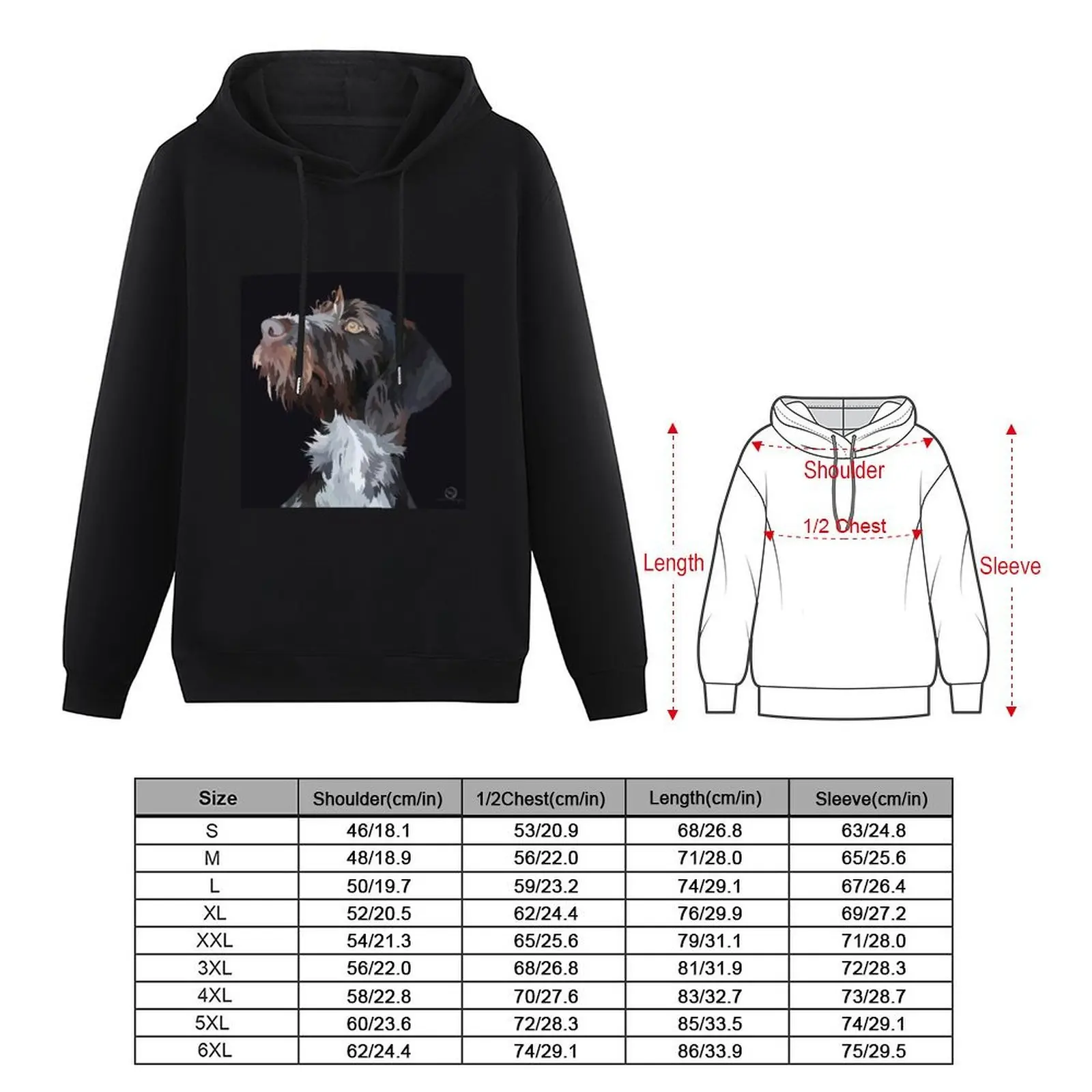 German Wire Haired Pointer Hoodie men's sweat-shirt men clothing men clothes male clothes oversized hoodie